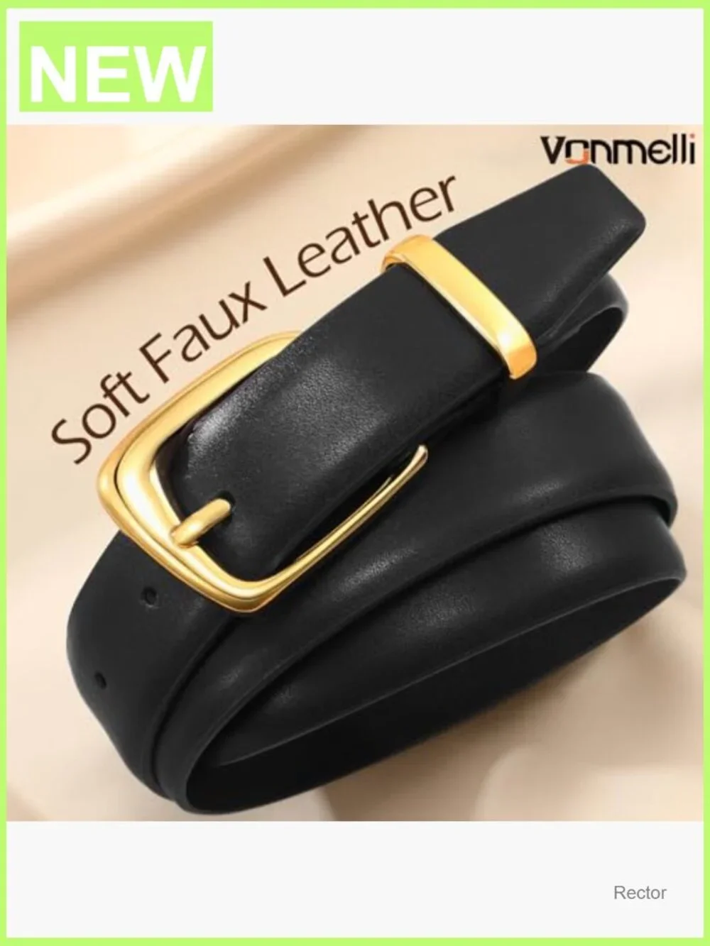 Vintage Gold Buckle Faux Leather Fashion Belt for Jeans & Dresses